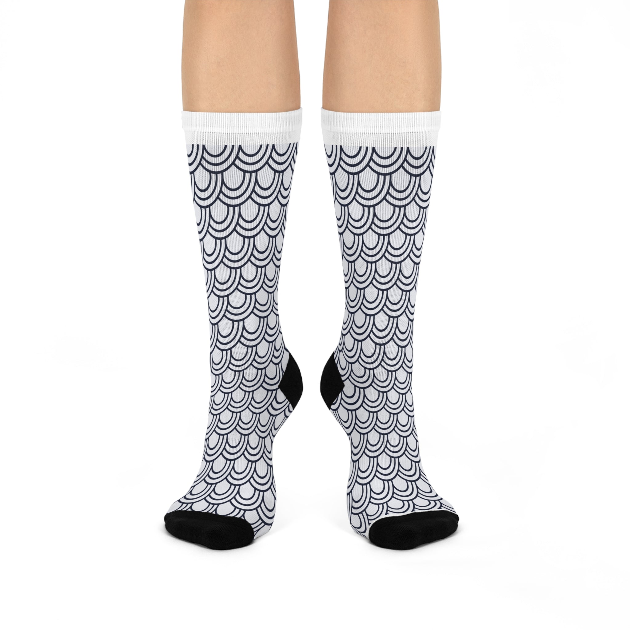 Whimsical Patterned Cushioned Crew Socks - Stylish & Comfortable Everyday Wear